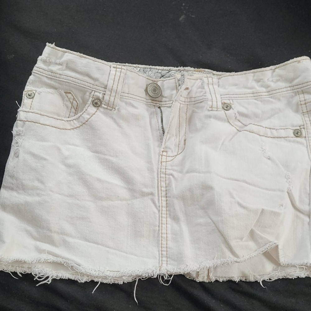 White Jean skirt size 5/6